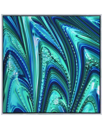 Empire Art Direct Ocean Waves I Embellished Canvas Wall Art In Blue