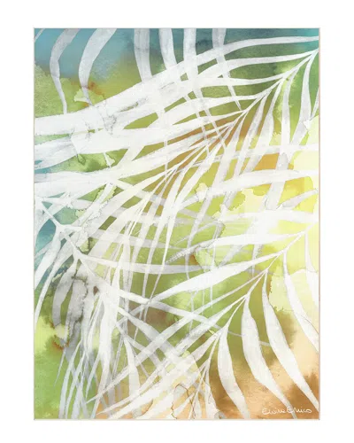 Empire Art Direct Palma Di Luce Ii Washable Leaf Art Area Rug In White