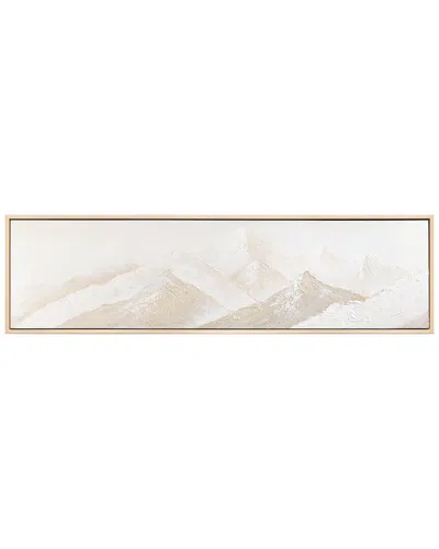 Empire Art Direct Panoramic Peaks Heavily Textured Hand-painted Framed Canvas Wall Art In Gray