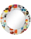 Empire Art Direct Party Round Beveled Wall Mirror On Free Floating Printed Tempered Art Glass 48 X 48