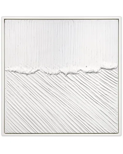 Empire Art Direct Pure Serenity Heavily Textured Hand-painted White Framed Canvas Wall Art In Multi