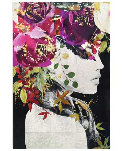 Empire Art Direct "purple Rain" Reverse Printed Tempered Glass With Silver-tone Leaf, 36" X 24" X 0.2" In Multi-color