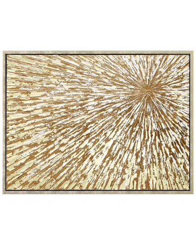 Empire Art Direct Radiant Burst Metallic Hand-painted Framed Canvas Wall Art With Gold Foil