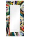 Empire Art Direct Rock Star I Rectangular Beveled Mirror On Free Floating Printed Tempered Art Glass.