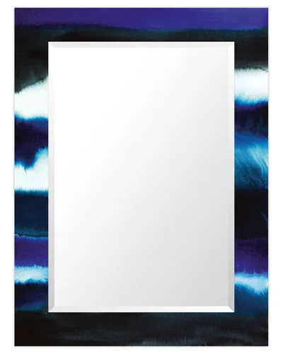 Empire Art Direct Run Offrectangular Beveled Mirror On Free Floating Printed Tempered Art Glass In Multi