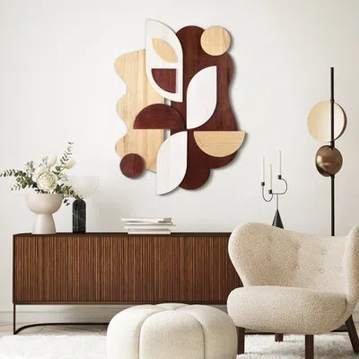Empire Art Direct "sands Serenade I & Ii" Hand Made & Hand Finished Dimensional Solid Wood Abstracts In Brown;beige