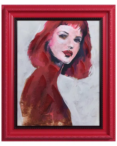 Empire Art Direct Scarlet Muse Hand-painted Embellished Canvas Wall Art With Baroque Frame In Multi