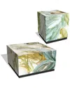 Empire Art Direct Seaglass Garden I & Ii By Elizabeth Franklin Table Set In Green