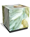 Empire Art Direct Seaglass Garden I By Elizabeth Franklin Side Table In Green