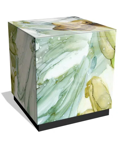Empire Art Direct Seaglass Garden I By Elizabeth Franklin Side Table In Green