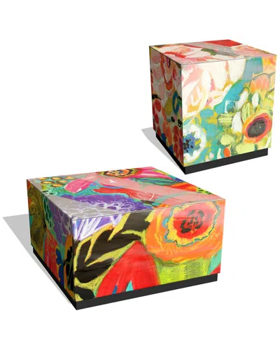 Empire Art Direct Secret Garden Floral Ii & Iii By Karen Fields Table Set