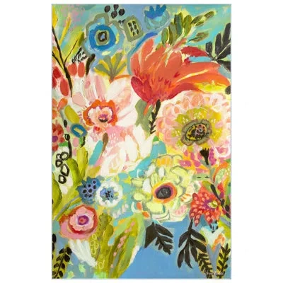 Empire Art Direct Secret Garden Floral Iii Washable Area Rug, Power-loomed,heavenly Softness With Non-slipping Backing In Green