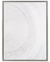 Empire Art Direct Serene Circles Heavily Textured Hand-painted Framed Canvas Wall Art In White