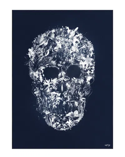 Empire Art Direct Skull Silhouette Washable Art Area Rug In Blue