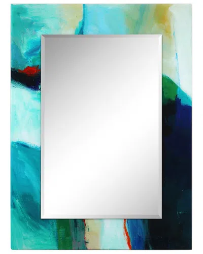Empire Art Direct Sky Rectangular Beveled Wall Mirror On Free Floating Printed Tempered Art Glass 48 X