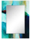 Empire Art Direct Sky Rectangular Beveled Wall Mirror On Free Floating Printed Tempered Art Glass 48