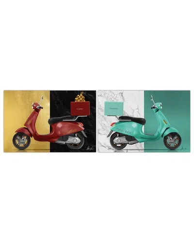 Empire Art Direct Special Delivery Frameless Free Floating Tempered Glass Panel Graphic Wall Art Set