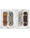 Empire Art Direct Style Skate Frameless Free Floating Tempered Glass Panel Graphic Wall Art Set Of 2