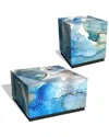 Empire Art Direct Subtle Blues I & Ii By Regina Moore Cocktail Table Set In Black
