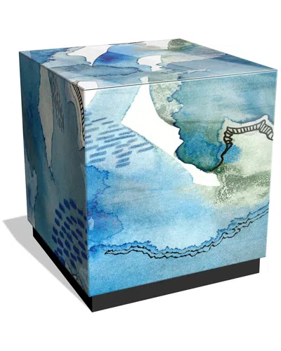 EMPIRE ART DIRECT EMPIRE ART DIRECT SUBTLE BLUES I BY REGINA MOORE SIDE TABLE