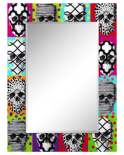 EMPIRE ART DIRECT EMPIRE ART DIRECT SUGAR SKULLS RECTANGULAR BEVELED MIRROR ON FREE FLOATING PRINTED TEMPERED ART GLAS