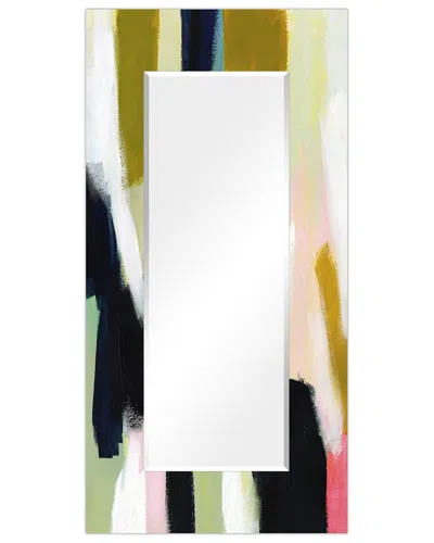 Empire Art Direct Sunder Ii Rectangular Beveled Wall Mirror On Free Floating Printed Tempered Art Glass 7 In Multi-color