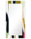 Empire Art Direct Sunderrectangular Beveled Mirror On Free Floating Printed Tempered Art Glass In Multi