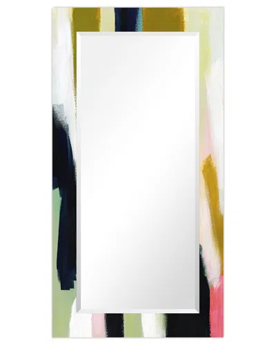 Empire Art Direct Sunderrectangular Beveled Mirror On Free Floating Printed Tempered Art Glass In Multi