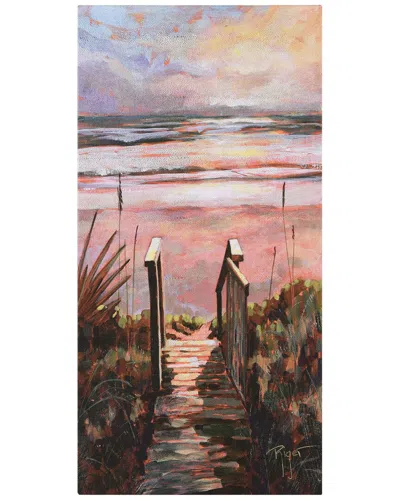 Empire Art Direct Sunset Pathway Wrapped Canvas Wall Art In Multi