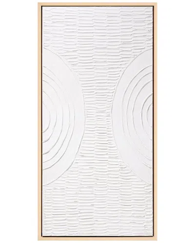 Empire Art Direct Symmetrical Harmony Heavily Textured Hand-painted Framed Canvas Wall Art In White