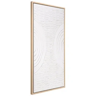 Empire Art Direct Symmetrical Harmony Heavily Textured Hand Painted White Framed Canvas Wall Art In Gold