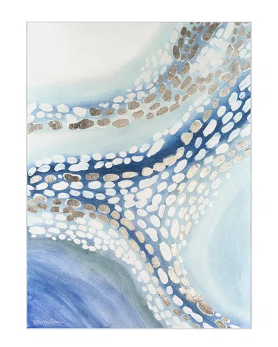 EMPIRE ART DIRECT EMPIRE ART DIRECT TEEMING II WASHABLE ABSTRACT BLUE ART AREA RUG