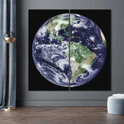 Empire Art Direct "terra" Oversized 72"x 36" Frameless Free-floating Reverse Printed Tempered Art Glass Panels Set
