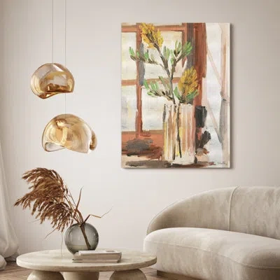 Empire Art Direct Timeless Serenity Ii" Vase By The Window Onon Gold Metallic Shagreen Wrapped Canvas Wall Art In Multi-color