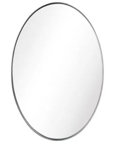 Empire Art Direct Ultra Polished Silver Stainless Steel Oval Wall Mirror