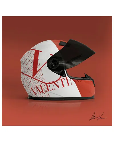 Empire Art Direct Valentino Speeding Helmet Frameless Free Floating Tempered Glass Panel Graphic Wal