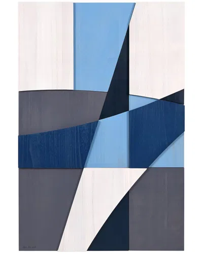 Empire Art Direct Whispers Of Blues I Handmade Solid Wood Abstract Wall Art In Multi