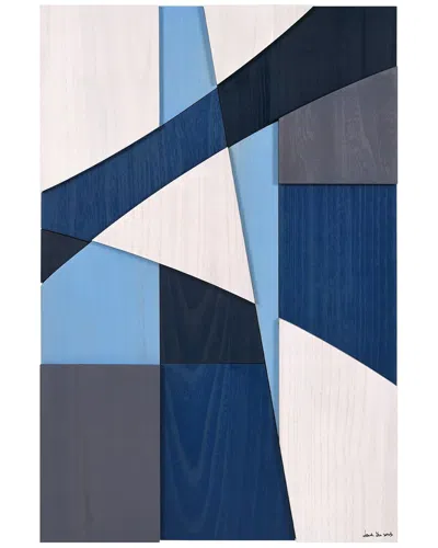 Empire Art Direct Whispers Of Blues Ii Handmade Solid Wood Abstract Wall Art In Multi