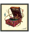 Empire Art Direct "wind Up 78 "hand-made Dimensional Music Box Art Collage, Under Glass, Encased On A Black Shadow Box In Red,multi-color