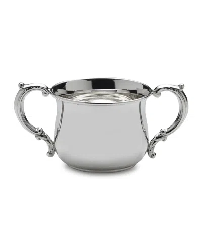 Empire Silver Double Handle Pot Belly Heavy Gauge Baby Cup In Metallic
