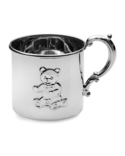 Empire Silver Teddy Bear Baby Cup In Metallic