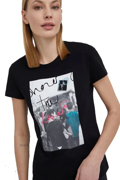 Emporio Armani - 0926 T-shirt Blue Navy 3l2t7w2j53z In Black