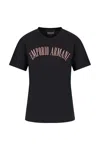 Emporio Armani Official Store Asv Organic Jersey T-shirt With Glitter Logo In Black