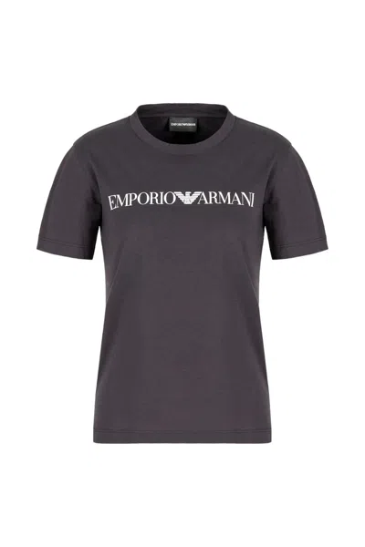 Emporio Armani - F903 T-shirt Navy Logo 8n2t9c2j53z In Black