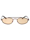 Emporio Armani Matte Bronze Orange Metal Sunglasses In Gold