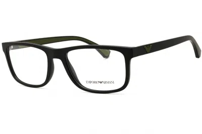 Emporio Armani 0ea3147 Rectangular Propionate Eyeglasses In Black