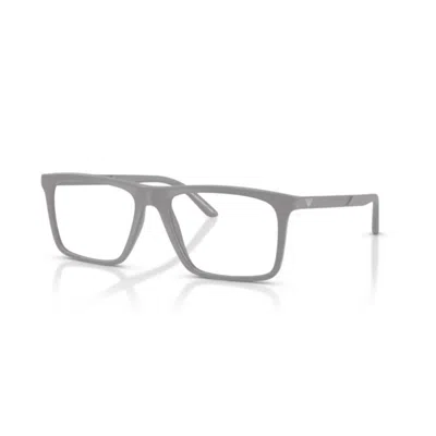 Emporio Armani 0ea3253 Rectangular Eyeglasses With Sleek Matte Finish In Blue