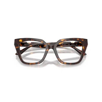 Emporio Armani 0ea3267u Oversized Square Frame Tortoiseshell Eyeglasses In Burgundy