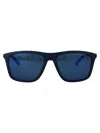 Emporio Armani Blu Scuro Opaco Injected Sunglasses In Blue