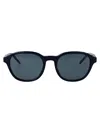 Emporio Armani Blu Lucido Acetate Sunglasses In Black
